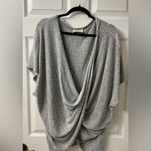 Gray Drape Front Women Top